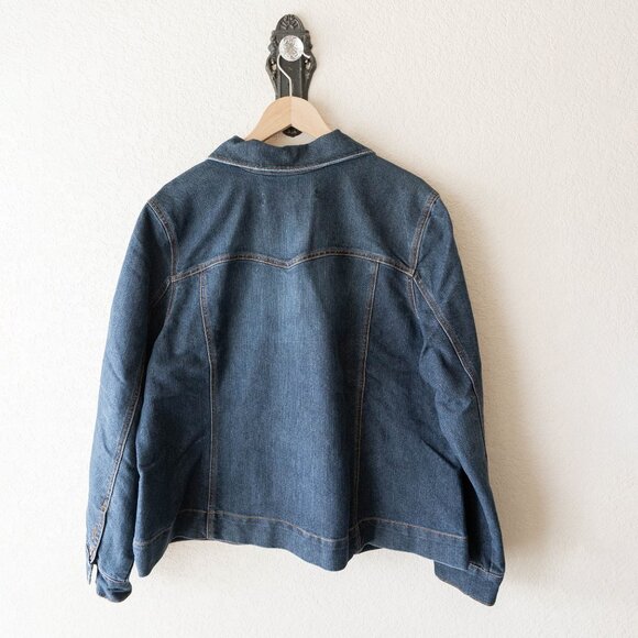 Jeanstar Denim Jacket Womens Size 2X Classic Blue Jean Western Stitching Buttons - Picture 6 of 6